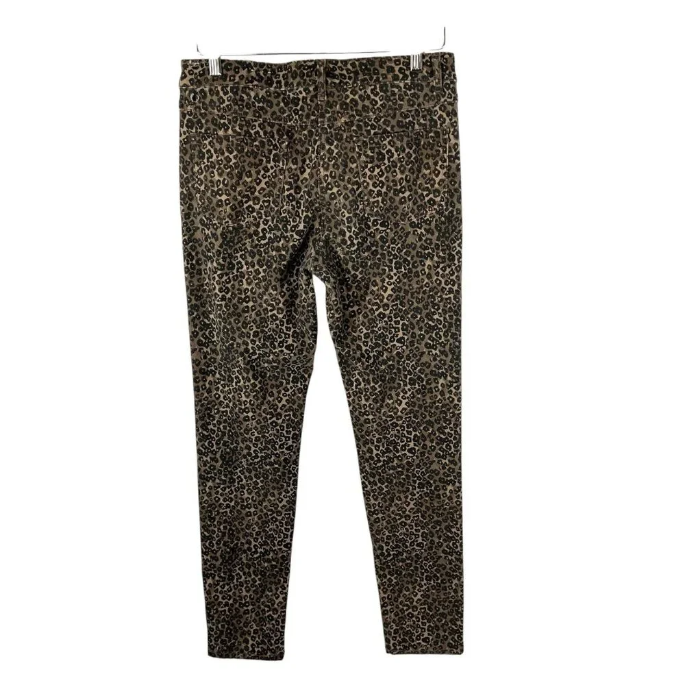 J. McLaughlin Women's Size 8 Skinny Cheetah Print Mid Rise Stretch‎ Jeans